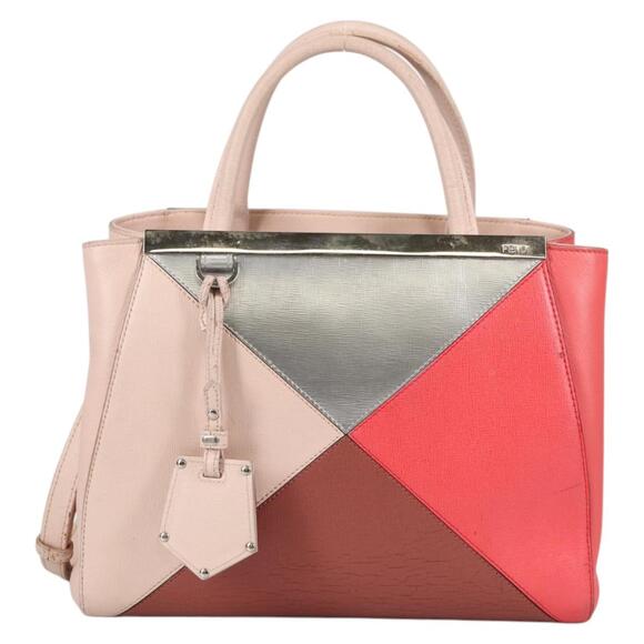 FENDI Petite 2jours Hand Bag Leather Beige Silver - Picture 2 of 14